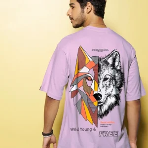 printed wolf t-shirt oversized t-shirt